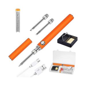 Kit de fer à souder sans fil,Fer à souder sans fil portable USB avec 3 pointes,Kit d'outils de fer à souder rechargeable - Neuf