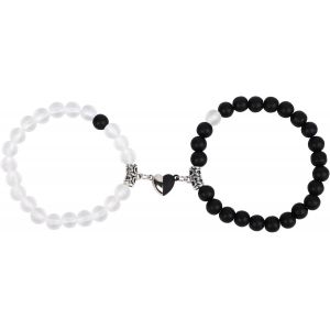 Kal-Valentine's Day Gift For Him/Her Magnetic Couple Bracelet, Matching Eternal Relationship Beads, Stone Flexible Gift For Lover Boy Girlfriend - Neuf