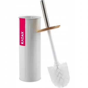 KADAX Brosse WC Bambou Acier Mat Blanc - Neuf