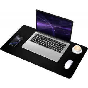 JGD-Tapis de Bureau Vieilli en Su&egrave;de et Cuir, Tapis de Bureau D'ordinateur Antid&eacute;rapant, Tapis de Souris et de Clavier Etanche, Sous Main Bureau pour le Bureau et la D&eacute;coration Int&eacute;rieure (Noir, 60x3 - Neuf