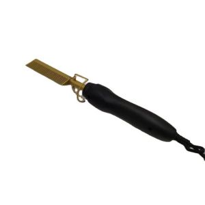 Peigne Chauffant Professionnel En Céramique Pour Cheveux, Lisseur ¿ Température Élevée 450 °F Avec Double Tension ¿ 20 Réglages De Chaleur, Arrêt Automatique Après 30 Minutes, Doré - Neuf