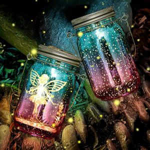 Tianyi-2 Pièces Fée De Papillon Dans Un Bocal Mason,Lanterne Solaire,Mason Jar Lampe Solaire,Étanche Ip44 Décoration Pour Jardin,Pour Jardin, Intérieur Et Extérieur Décoration - Neuf