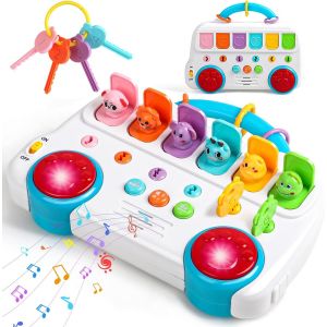 Ulteronixshop-Jouet Bebe 1 an, Jouet Montessori avec 6 Animaux Musique et Lumi&egrave;res Jeux Bebe 1 an Fille Gar&ccedil;on Jeu Eveil Educatif 12 18 Mois Jeu Bebe Anniversaire Cadeau Enfant 1 2 3 An Fille Garcon - Neuf