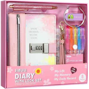 Journal Avec Serrure Pour Filles De 8 À 12 Ans,Journal Pour Enfants Avec Serrure,Carnet De Notes Avec Mot De Passe Pour Adolescentes,256 Pages,Journal Secrect,Cadeau D'anniversaire Pour - Neuf