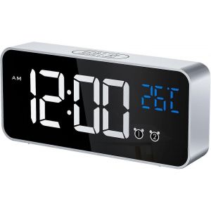 R&eacute;veil num&eacute;rique, horloge num&eacute;rique LED, alarme de temp&eacute;rature/fonction snooze/2 alarmes, format 12/24 heures/U - Neuf