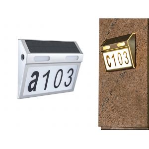 Lumi&egrave;re Solaire Pour Num&eacute;ro De Maison Avec Autocollants D'adresse &Agrave; Faire Soi-M&ecirc;me - Neuf