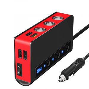 Chargeur De Voiture 180w Avec Affichage Num&eacute;rique Noir + Rouge - Neuf
