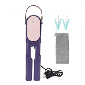 Cintre pour personnes agees, mini-sechoir pliable et silencieux, chauffage a 3 niveaux, mini-sechoir de voyage avec pinces pour chaussures, prise americaine 110 V - Neuf