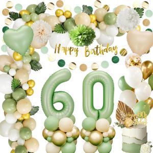 AYUHR-Decoration Anniversaire 40 ans,Décoration 40 ans Anniversaire Femme Homme, Ballon 40 ans Anniversaire de Fête Vert Or,Deco 40 ans Ballon,Bannière Joyeux Anniversaire Deco Anniversaire 40 ans - Neuf