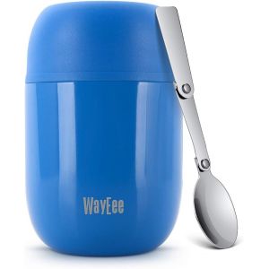 Bo&icirc;tes Alimentaires isothermes,Boite Isotherme Repas Chaud Porte-Aliments en Acier Inoxydable &agrave; Double Couche pour Ecole Bureau/450ml Bleue - Neuf