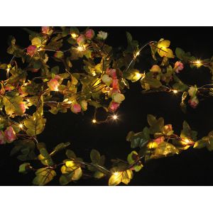 Guirlande Lumineuse De 50 Led En Forme De Roses Roses Pour La D&eacute;coration Int&eacute;rieure - Neuf