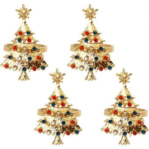 4pcs ronds de serviette de No&euml;l ronds de serviette serviette anneaux de l'arbre de No&euml;l - Neuf