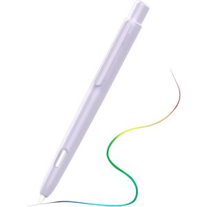 Coque Protection Compatible avec Apple Pencil 2&egrave;me G&eacute;n&eacute;ration, &Eacute;tui Protecteur R&eacute;tractable pour Apple Pencil avec Clip, Housse Apple Pencil PC, Support Double-Tap, Taro Violet - Neuf