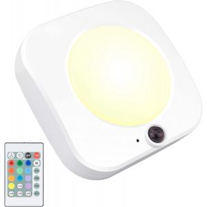 KAL-Plafonnier Sans Fil Alimenté Par Batterie, Lampe De Nuit Led À Télécommande À La Maison, Plafonnier Led Réglable En 12 Couleurs, 250 Lm, Couloir, Armoire - Neuf