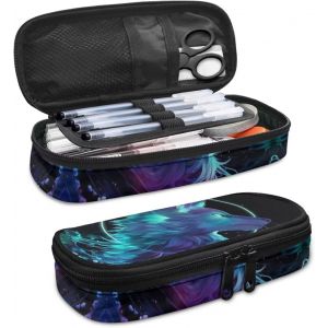 ERYI-Trousse À Crayons Pour Fournitures Scolaires Pour Enfants, Loup, Taille Unique, Ensemble Cartable - Neuf