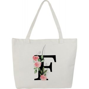 Sjzg-Tote Bag Personnalisé, 100% Toile De Coton, Sac Tissus Avec Prénom, Imprimé De A À Z, Doublé, Cadeau Personnalisé Maitresse - Neuf