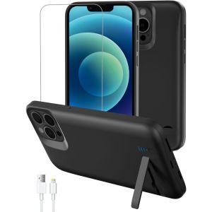 SJZG-&Eacute;tui De Chargement Pour Iphone 12/13 Pro Max, &Eacute;tui De Charge 8500 Mah Avec B&eacute;quille - Noir - Neuf
