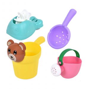 Jouet De Bain Pour Enfants, Jouet De Pulvérisation D'eau, Roue À Eau À Ventouse Avec Arrosoir, Accessoires De Salle De Bain Amusants Pour Bébés Garçons Et Filles, 4 Pièces - Neuf