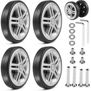 KALANKA-4 Pi&egrave;ces Roulettes Valise, Noir, 56 x 12 mm Roue Valise Universelle avec Roulements, Plastique, Silencieuses, R&eacute;sistantes &agrave; L'usure, Suitcase Replacement Wheels, pour R&eacute;parer la Plupart des V - Neuf