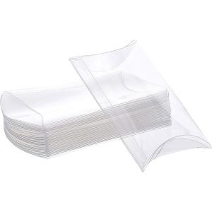 30pcs 14x8.3x3cm Boîte Cadeau En Forme D'oreiller Transparent Pvc Boîte À Friandises En Plastique Pour Noël Mariage Fête D'anniversaire Cadeau Boîte D'emballage - Neuf