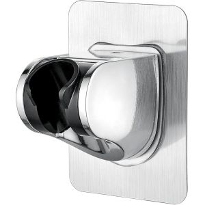 Porte de douche Pas de Forage, la Colle de 3M - Universel porte-pomme de Douche Réglable (45°), fixé au Mur de Douche Support de Charge jusqu'à 18 kg, de salle de Bain-Douche de Tête, Chrome, porte de Douche - Neuf