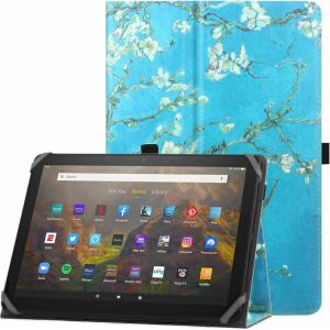 Kal-Étui Universel Pour 9-10.1 Pouces Tablette Fire Hd 10 2021/2023 & Fire Hd 10 Plus 2021/2023 Avec Support Et Dragonne Housse De Protection Pour 9"-10.1" Samsung Lenovo Android Tablette - Fleur - Neuf