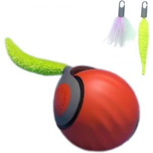 KAL-Balle Roulante Intelligente Pour Animal De Compagnie, Balle Interactive Pour Chat Avec Queue En Peluche, Jouet Intelligent D'Intérieur Pour Chat Roulant (B) - Neuf