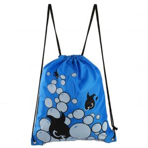 Sac A Dos Etanche A Cordon De Serrage, Pliable (Poisson Bleu) - Neuf