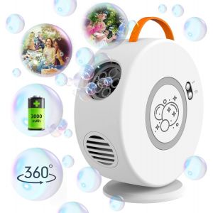 Machine À Bulles, Souffleur Automatique Rechargeable, Rotatif À 90°/360°, 500 Ml, Pour Enfants De 3, 4, 5, 6, 7, 8, 9, 10 Ans, Jeux De Jardin, Idée Cadeau Pour Garçons Et Filles - Neuf