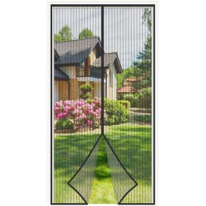 SEPT-Moustiquaire Porte Fen&ecirc;tre Magn&eacute;tique 95x210cm Moustiquaire Porte Aimant&eacute;e Sans Per&ccedil;age Rideau Porte Anti Mouche Anti Insecte avec Bande Adh&eacute;sive Maille Tr&egrave;s Fine Fermeture Automatique, Noir - Neuf