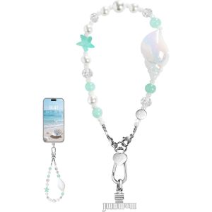 KAL-Cha&icirc;ne De T&eacute;l&eacute;phone Perles, Dragonne Universelle Avec Boucle M&eacute;tallique, Bracelet De Poignet Pour Femme, Courte Sangle De T&eacute;l&eacute;phone, Cordon Pour Airpods Et Appareil Photo - Neuf
