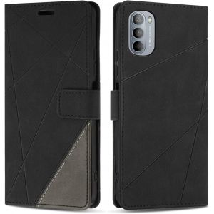 Kal-Etui Coque Pour Moto G31 / Moto G41, Protection Housse En Cuir Pu Portefeuille Livre Pour Moto G31 / Moto G41, Emplacements Cartes, Noir - Neuf