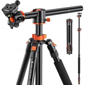 SUBZONAL-Trepied Appareil Photo,240CM Tr&eacute;pied Reflex Monopode,Pied Cam&eacute;ra Vid&eacute;o avec Colonne Centrale,Trepied Professionnel Horizontal avec 360&deg;T&ecirc;te Ball Plaque de D&eacute;gagement pour DSLR Charge 10KG - Neuf