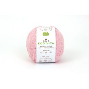 Fil Coton Recycl&eacute; Eco Vita 3mm 100g Tricot Et Crochet Col. 004 Rose - Neuf