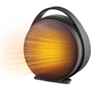 Chauffage d'appoint 1000W, Chauffage soufflant avec Thermostat, Radiateur &eacute;lectrique c&eacute;ramique PTC, 2 Modes, Protection Anti-Surchauffe & Chute, Radiateur Soufflant pour Bureau &agrave; Domicile - Neuf