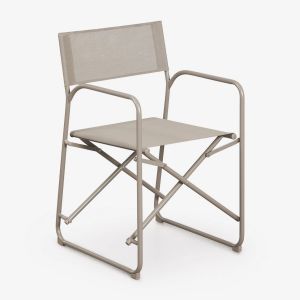 Pack de 4 chaises de r&eacute;alisateur pliantes en acier Melida Moka Brown - Neuf