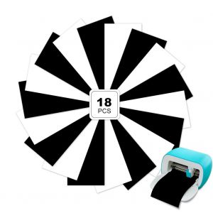 Lot De 18 Rouleaux De Vinyle Smart Iron On Pour Cricut Joy-30,5 X 13,5 Cm-Noir + Blanc-Htv Pour Traceur Textile-Film Autocollant En Polyuréthane - Neuf