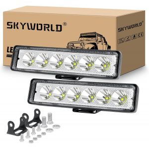 Fchhk-6 Pouces Barre Lumineuse Led À Une Rangée 18w Faisceau Ponctuel Lampes De Travail Led 6000k Lampe Voiture De Pour Camion Suv Véhicules Vtt Utv Étanche Ip67 2 Pièces - Neuf