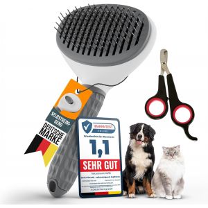 Kecks Tierwelt Ensemble Brosse Pour Chat Et Brosse Pour Chien : Pour Poils Courts Et Longs, Avec Ciseaux &Agrave; Griffes Pour R&eacute;duire La Chute Des Cheveux, Assure Un Pelage Brillant Et Se Nettoie [Z663] - Neuf