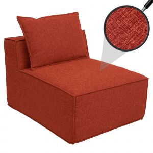 Fauteuil/accessoires pour canap&eacute; HWC-O54, fauteuil lounge, partie centrale rembourr&eacute;e, tissu/textile (300 g/m&sup2;) 63 x 75 x 97 cmterre cuite - Neuf