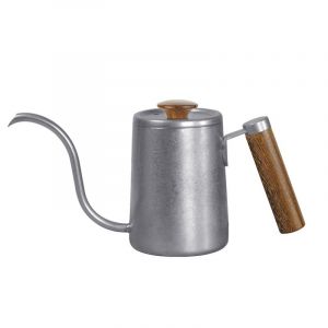Une Bouilloire À Café Manuelle Avec Poignée En Bois En Acier Inoxydable Zhenguang 304 - Neuf