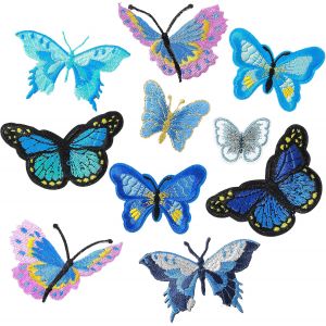 Mevronisshop-Lot De 10 &Eacute;cussons Papillon &Agrave; Repasser, Motifs Papillon Pour Bricolage, V&ecirc;tements, Jeans, Vestes, V&ecirc;tements Pour Enfants, Sacs, Bonnets - Neuf