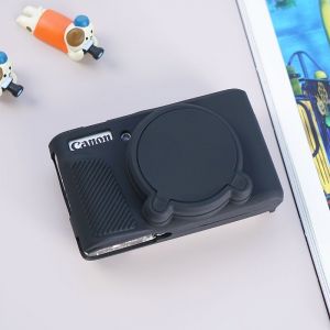 Étui en Silicone pour appareil photo Canon SX730 SX740,housse de protection en Silicone souple pour appareil photo,sac complet,plaque de base,anti-poussière,étanche - Type Black - Neuf