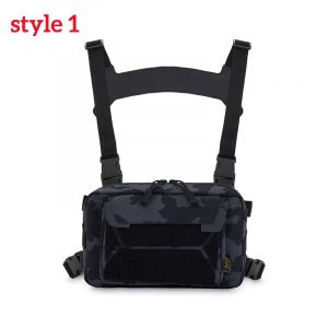 Sac De Gilet De Pêche Pour Hommes,Leurres De Pêche Camouflage,Matériel Utilitaire,Sacs De Poitrine,Sac De Taille,Alpinisme En Plein Air,Camping,Randonnée,Chasse Edc-Style1 Noir Camo - Neuf