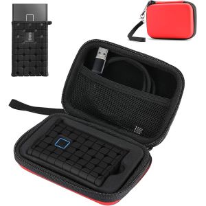 KALANKA-&Eacute;tui + Pochette pour Samsung T7/ T7 Touch Portable SSD, Housse de Protection en EVA Rigide pour T7 250 Go, 500 Go, 1 to et 2 to Disques Durs, 2 Emplacements avec Proche Filet-Rouge - Neuf