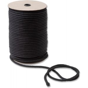 Chenquansarl-Corde De Coton Macramé Noir - 6 Mm X 100 Mètres - Rouleau Super Long - Fabriqué En Italie - Fil À Coudre Pour Travaux Manuels, Décorations, Tapisseries Et Rideaux - Cordon - 0,6 Cm - Neuf