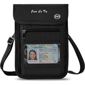 RFCBC-Pochette Tour de Cou Voyage Sécurisée RFID Blocage Sac de Passeport pour Femme Homme, Imperméable Sac de Cou Anti-Vol Pochette Voyage pour Document Voyage, éléphone, Passeport, Carte - Neuf