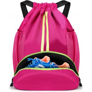 Tianyi-Sac De Sport Cordon Sac À Dos De Sport Piscine Avec Cordon De Serrage Réglable Étanche Avec Compartiment Chaussure Pour Homme, Femme, Enfant Et Adolescent - Neuf