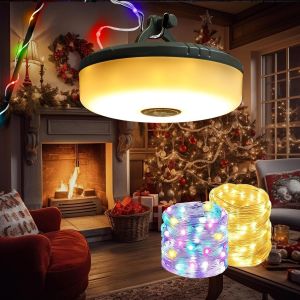 TIANYI-Guirlande Lumineuse Escamotable,10M Guirlande Lumineuse Rechargeable et Portable,2 EN 1 Guirlandes Lumineuses D'ext&eacute;rieur et Int&eacute;rieur Pour Camping,Cour,Randonn&eacute;e,D&eacute;coration - Neuf