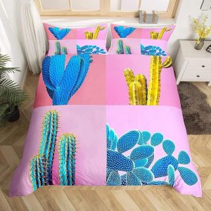 Housse De Couette X Cactus, D Imprim&iquest;&iquest;E Microfibre Parure De Lit Cactus Housse De Couettes Avec X Taie D'oreiller X Cm - Neuf